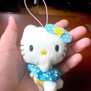 Sanrio Hello Kitty Plush with Blue Polka Dot Dress